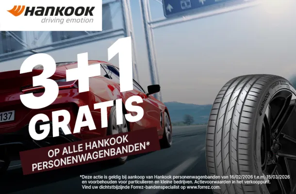3+1 gratis actie Hankook|Forrez